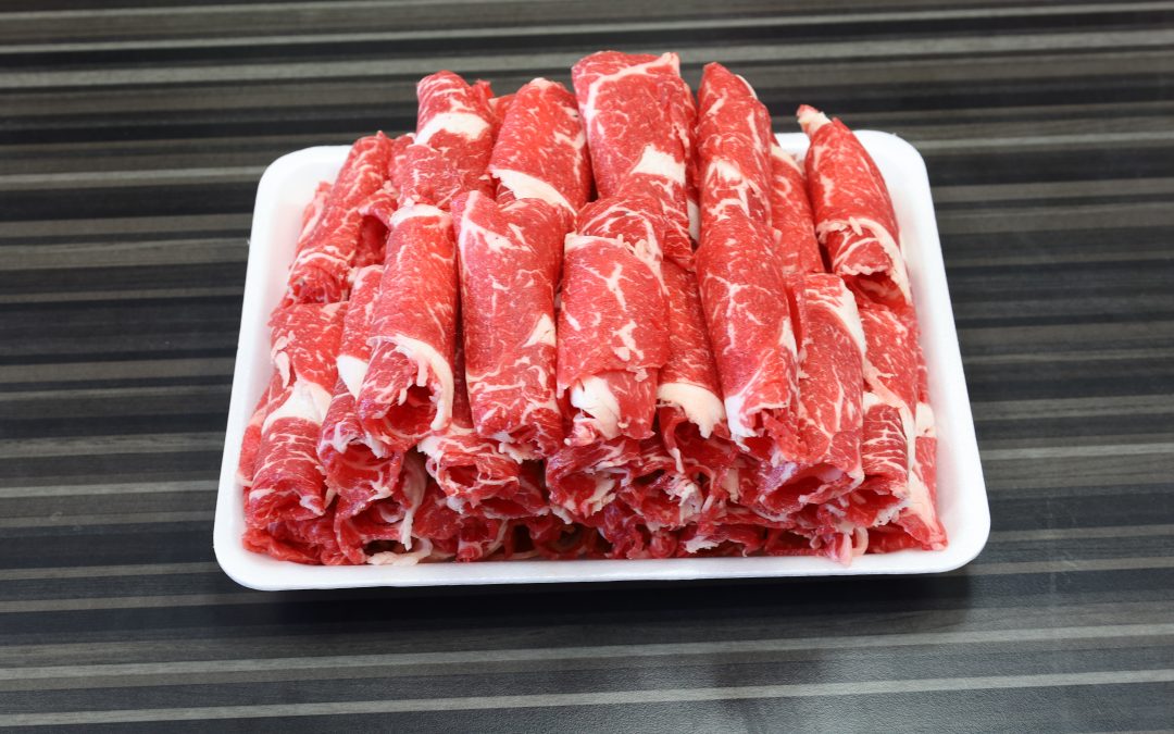 Sliced ribeye steak for shabu shabu